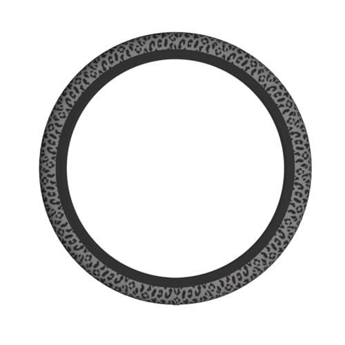 Black Leopard Print Steering Wheel Cover Universal 15 Inch Cheetah Elastic Steering Wheel Cover Leopard Auto Car Accessories Non-Slip Breathable Neoprene Steering Wheel Covers Protector Universal - color: Black Leopard Print