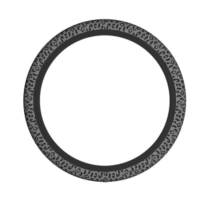 Black Leopard Print Steering Wheel Cover Universal 15 Inch Cheetah Elastic Steering Wheel Cover Leopard Auto Car Accessories Non-Slip Breathable Neoprene Steering Wheel Covers Protector Universal - color: Black Leopard Print