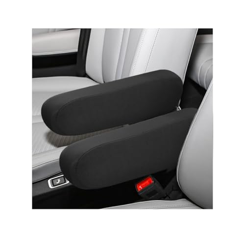 KVAEY 2 PCS Car Front Seat Armrest Covers, Elastic Fabric Stretch Car Seat Armrest Protectors, Soft Front Seat Armrest Cover Replacement, Universal Vehicle Accessories for Cars (Black) - color: Black