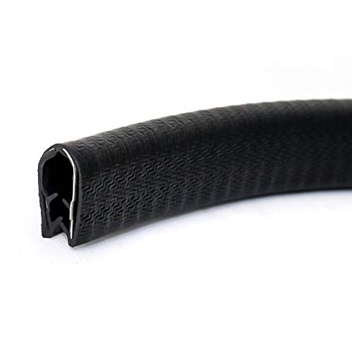 QWORK U-Shape Edge Trim, 10 Feet Weather Stripping Car Door Edge Protector, Flexible Push-On Rubber Guard for 1/4" Sharp Metal Edges