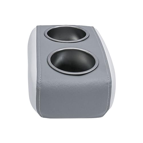 Boat Cup Holder Pontoon Cup Holder Double Drink Holder Portable Drink Bottle Holder Stainless Steel Universal Drinks Holder Beverage Holder for Boat Yacht RV Car (White and Gray) - color: White and Gray