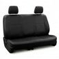 FH Group Classic PU Leather Split Bench Car Seat Cover – Universal Fit for Cars Trucks & SUVs (Black) - color: Black, size: Rear Set
