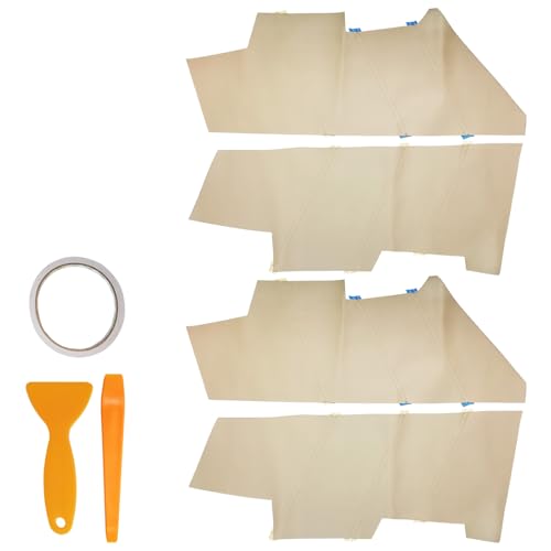 4PCS Door Panel Cover Compatible with Honda Accord 2003-2007 Front and Back Vinyl Leather Insert Cards Protector Trim Beige (Only Leather Part)