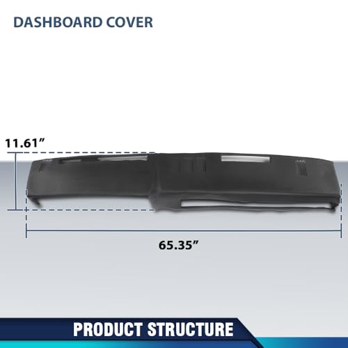 PIT66 Dash Bezel Cover, Compatible with GMC Chevy Full Size Pickup 1981-1987, Fit GMC Chevy SUV 1981-1991, Black TPE Plastic Dashboard Instrument Panel - size: 1981-1991 GMC Chevy SUV(Black)