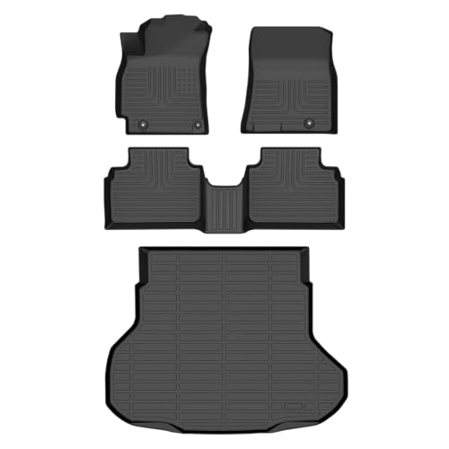 HAFIDI® Floor Mats & Cargo Liner Set Fit for 2025-2026 Kia K4 Sedan LX LXS EX GT-Line/GT-Line Turbo All Weather Protection TPE Anti-Slip Automotive Full Set Floor Liners Custom Accessories - Black - style: 3) For K4 2025 Full Set