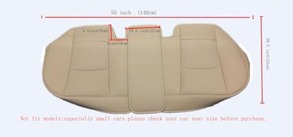 EDEALYN® 1 Pack Scalable (124-140cm) Back Seat Cover Car Seat Cover Seat Protector Rear Seat Bottom Cover Fits 90% of car - for Seat Bottom Only (Tan - Rear seat) - color: Beige - Rear seat