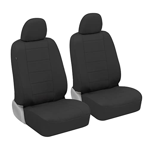 carXS Black Leather Car Seat Covers Front Seats Only, 4-Piece Faux Leather Seat Covers for Cars, Includes Front Seat Covers, Automotive Seat Covers for Trucks SUV - color: Black, size: Front Seat Covers