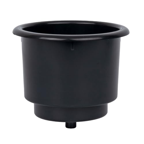 T-H Marine Universal Boat Cup Holder – Plastic Beverage Holder for Cans, Bottles & Cups – Mounts to Boats, ATVs, Coolers & More – LCH-1-DP – Black