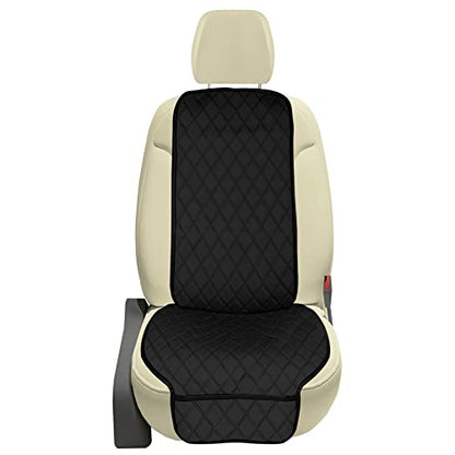 FH Group Car Seat Cushion – Neosupreme Single Front Seat Cover with Front Pockets, Airbag Compatible, Universal Fit Car Seat Cushion for Driver or Passenger Seat, SUV, Truck, Sedan & Van – Black - color: Black, style: Front