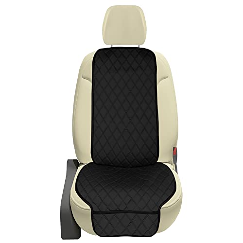 FH Group Car Seat Cushion – Neosupreme Single Front Seat Cover with Front Pockets, Airbag Compatible, Universal Fit Car Seat Cushion for Driver or Passenger Seat, SUV, Truck, Sedan & Van – Black - color: Black, style: Front