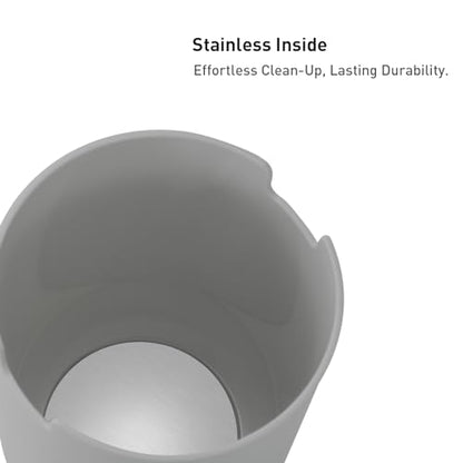 EKO Mini Desk Trash Can with Swing-Top Lid 0.4 Gallon Small Table Round Wastebasket for Office, Home, Car (Grey) - color: Grey, size: Tabletop 1.5 Liters