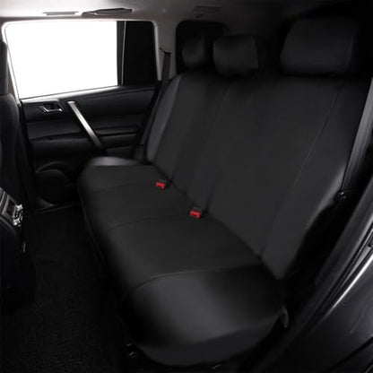 Flying Banner car seat Covers Full Set Faux Leather Air Mesh Breathable Man Lady Airbag Compatible Rear Bench Split 40/60 50/50 60/40 Truck Pick Up (Full Set - Low Back, Black Gray) - color: Black Gray