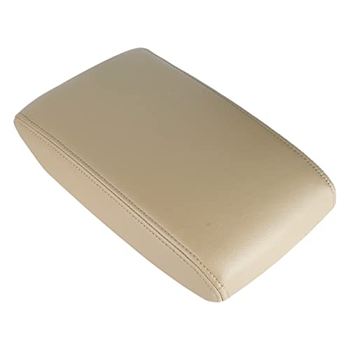 LCWRGS Leather Center Console Lid Armrest Cover Replacement for Toyota Highlander 2008 2009 2010 2011 2012 2013 2014 Beige