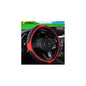 15 Inch Car Leather Steering Wheel Cover, Automotive Accessories Elastic Breathable Anti-Slip Soft Wheel Protector Fits Men and Women, Suitable for SUVs, Trucks, Vehicles and RVs (Red) - color: Red