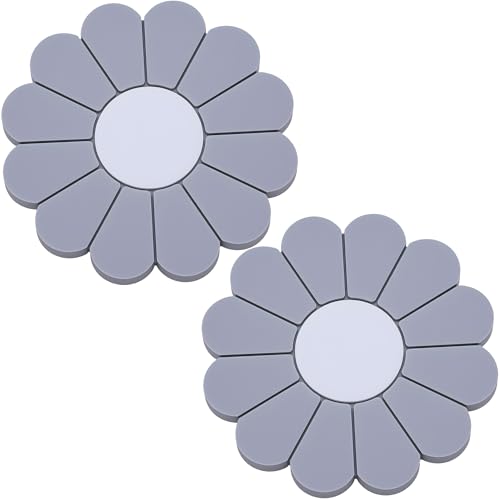 2-Pack Car Cup Holder Coaster Inserts, Daisy Shape, 2.75 Inch Non-Slip Silicone Cup Holder Insert, Universal Non-Slip Cup Holders, Car Accessories Interior for Women and Man (Gray) - color: Gray, size: 2 pcs