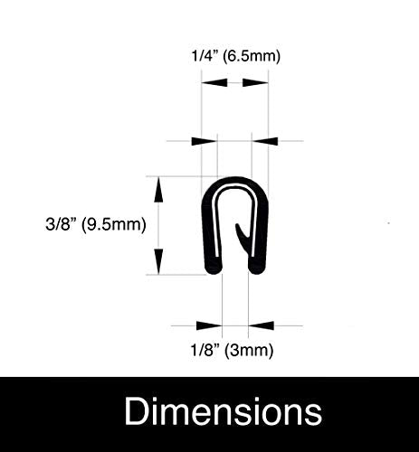 ‏Edge Trim Black Small, Fits 1/8 inch (3 mm) Edge - Length 10 Feet (3.05 M)