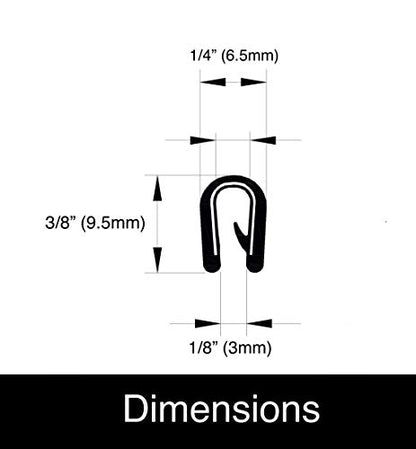 ‏Edge Trim Black Small, Fits 1/8 inch (3 mm) Edge - Length 10 Feet (3.05 M)