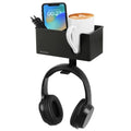 Rosyline 3-in-1 Desk Cup Holder & Clip-on Cup Holder, Clip on Desk Organizer – with Anti-Spill Function, Keeps Your Coffee, Headset, Phone & Pens Within Easy Reach, for Office Desk (Black) - color: Black