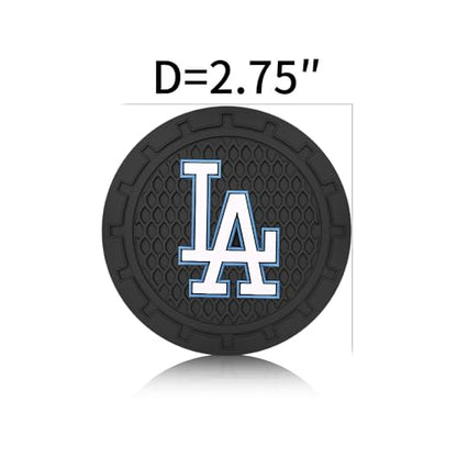 Baseball Fans Car Cup Holder Coasters for LA Dodgers Fans, 2 Pack Dodgers Silicone Non-Slip Cup Mats, 2.75" Car Cup Holder Inserts for Auto Interior - color: Dda166oqi