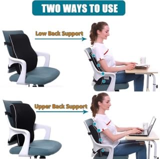 Memory Foam Lumbar Support Pillow for Office Chair, Car & Home – Ergonomic Back Cushion for Lower Back Pain Relief, Posture Alignment & Long Sitting Comfort.