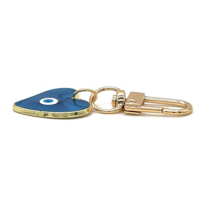 Evil Eye Keychains Sweat-heart Keychains Protection Charm for Women Men Car Key Ring Bag Purse Accessories - color: Blue