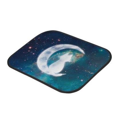Moon White Cat Floor Mats for Car Sedan Truck SUV,Front Only,Set of 4 Universal Fit for Women Men Cars - color: Moon White Cat