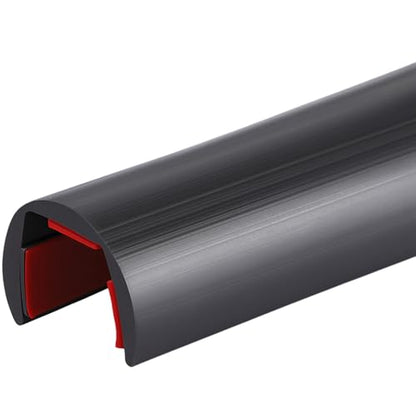 20 ft Rubber Edge Trim 3/8 Inch Self-Adhesive Flexible U Channel Edge Protector for Sealing and Guarding Sharp Metal on Car Doors, Black