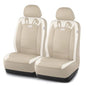 PIC AUTO Car Seat Covers, Cute Rabbit Premium Beige Leather Seat Covers, Universal Fit Front Seat Covers for Cars, Trucks, SUVs, Soft & Wear-Resistant Auto Interior Protection with Airbag-Compatible - color: Beige