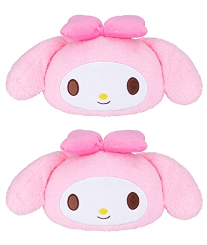 Roffatide Anime My Melody Cartoon Car Neck Pillow 2 Pcs Plush Auto Head Neck Rest Cushion for Chairs, Recliners, Driving Seats Pink (LYS10104) - color: B 2 Pc Car Neck Pillow