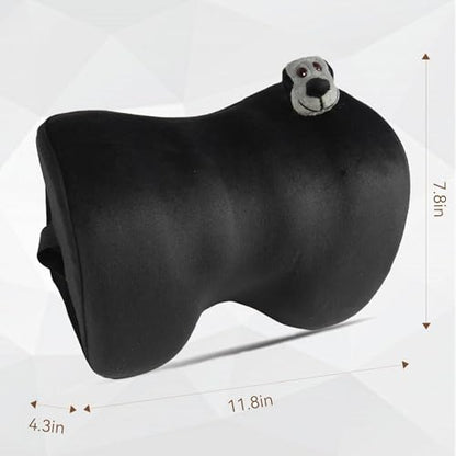 1Pcs Black Car Headrest Memory Foam Neck Pillow 11.8 X 7.8” Soft and Comfortable Seat Head Pillow Cushion Features Adjustable Straps for Most Sedans, SUVs, Home, and Office Settings - color: Black