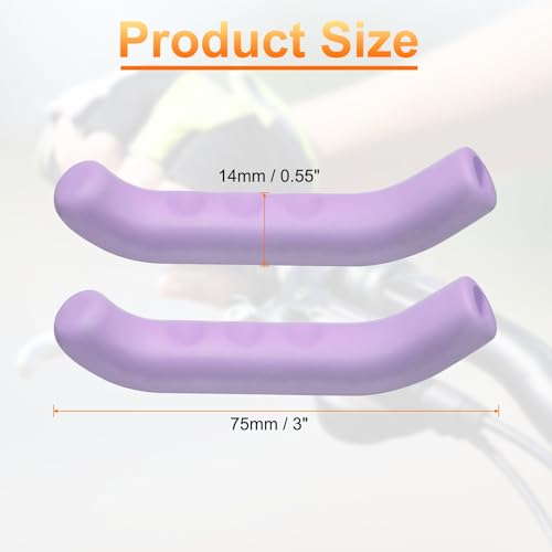 HARFINGTON 1 Pair Bike Brake Lever Cover Silicone Brake Lever Grip Protector Anti-Slip Brake Handle Protection Covers Sleeve for Mountain Road Bike Cycling, Purple - color: Purple