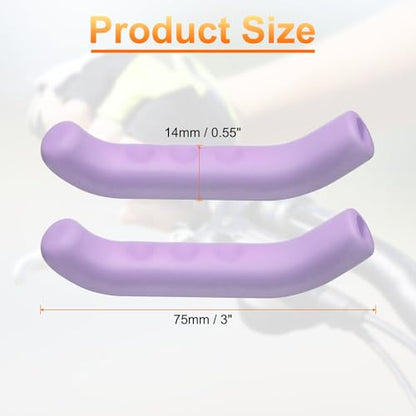 HARFINGTON 1 Pair Bike Brake Lever Cover Silicone Brake Lever Grip Protector Anti-Slip Brake Handle Protection Covers Sleeve for Mountain Road Bike Cycling, Purple - color: Purple
