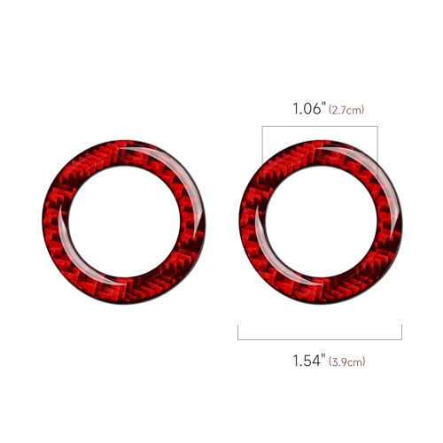 Car Speaker Cover Decals for 2011-2024 Dodge Durango / 2011-2021 Jeep Cherokee WK2 / 2022 WK Accessories Carbon Fiber Stickers, Red - color: Speaker Cover