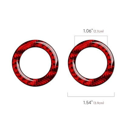 Car Speaker Cover Decals for 2011-2024 Dodge Durango / 2011-2021 Jeep Cherokee WK2 / 2022 WK Accessories Carbon Fiber Stickers, Red - color: Speaker Cover