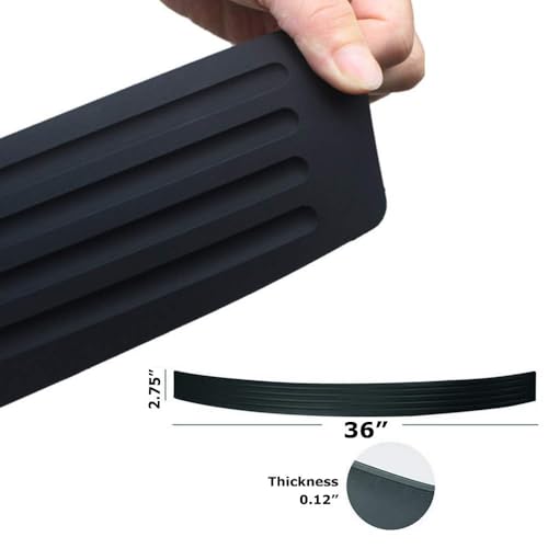 iJDMTOY Black Rubber Silicone Rear Trunk Edge Guard Scratch Protector Cover Mat w/Double-Sided Tape Compatible with Car Truck SUV, etc