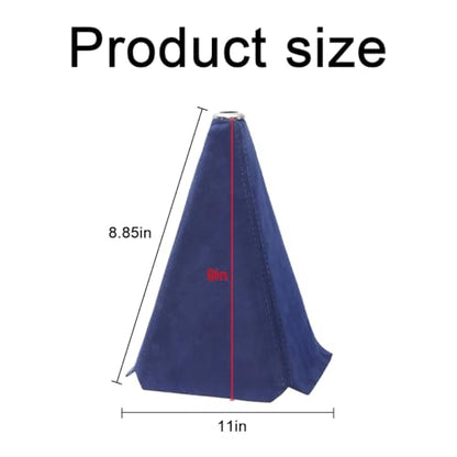 BESULEN Car Shift Boot Cover, Suede Leather Shift Knob Boot Dust Cover, Manual/Auto Shifter Boot Sleeve Replacement, Handbrake Gaiter Boot Dust Cover Car Interior Accessories - color: Dark Blue