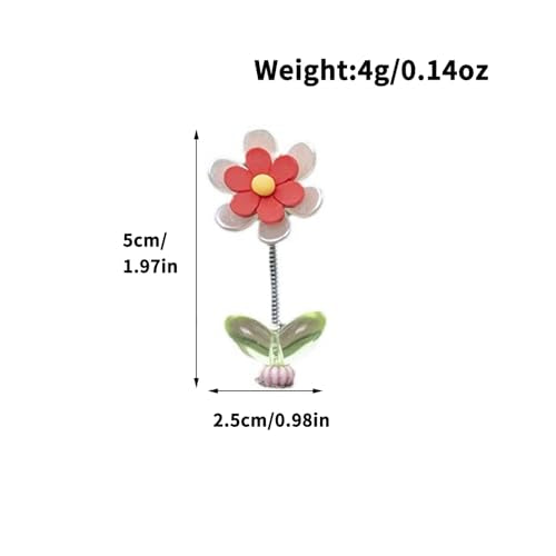 5pcs Ucubwfu Car Center Console Daisy Spring Ornament, Car Interior Flower Ornament