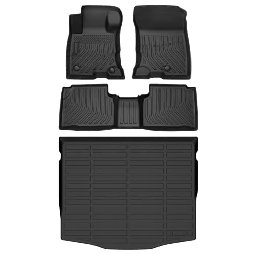Hutisya-Floor Mats & Cargo Liner Set Fit for 2020-2026 Ford Escape Hybrid All Weather Protection Anti-Slip & Durable TPE Full Set Liners Automotive Accessories-Black - style: 18)For Escape Hybrid 2020-2026 Full Set