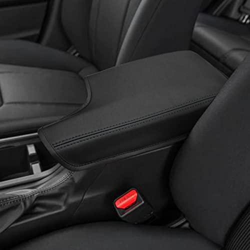 INTGET Car Center Console Armrest Cover for 2021 2022 2023 Subaru Crosstrek 2018 2019 2020/Impreza Accessories 2017-2023 Leather Arm Rest Box Lid Middle Console Cover Seat Protector (Black Stitches) - color: Black with black stitches