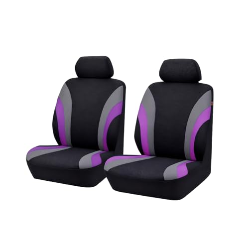 Car Front Seat Covers Only, Sports Breathable Mesh Vehicle Front Seat Protectors with Removable Headrest Covers, Auto Interior Protection Accessories, Universal Fit (Purple) - color: Purple, size: 4PCS