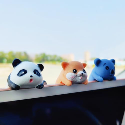 Cute Animal Rear View Mirror Accessories, Car Center Screen Decoration Dashboard Ornament, Car Accessories Interior for Women/Men Computer Monitor Decor - style: Panda+Dog+Koala