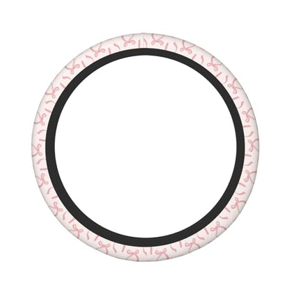 Pink Bow Steering Wheel Cover Cute Car Accessories - color: Pink Bow