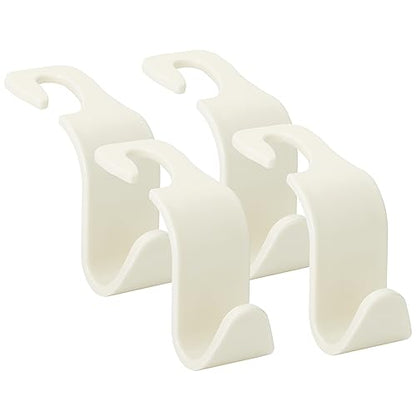 Soleebee 4 Pack Car Headrest Hook Universal Car Seat Hook Auto Hook Car Back Seat Hangers Storage Organizer (White) - color: White