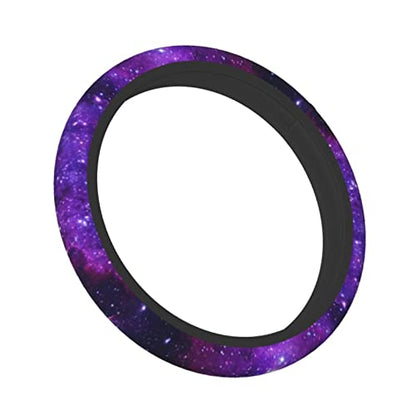 Galaxy Purple Steering Wheel Cover for Women Men, Universal 15 Inches Neoprene Anti-Slip Cute Space Car Steering Wheel Grip Wrap Car Accessories Protective Case Cover for Vehicle Truck SUV… - color: Galaxy Purple