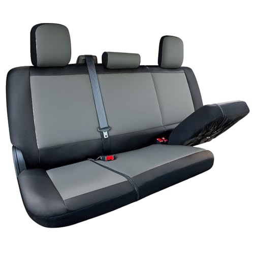 LPI Truck Grey Truck Bench Seat Cover Fits All Full-Size Silverado F-150 Ram Sierra Titan Tundra Pickup Trucks, Folding Bench or Standard Bench Seats, 600D Oxford Fabric with Faux Leather - color: Truck Rear Cover Grey