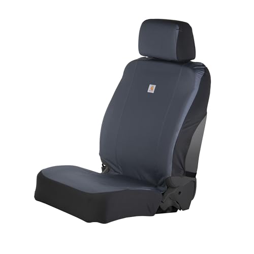 Carhartt Universal Nylon Duck Canvas Fitted Bucket Seat Cover, Durable Seat Protection with Rain Defender, Single, Bluestone - color: Bluestone, size: One Size