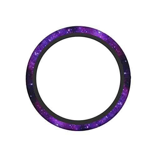 Galaxy Purple Steering Wheel Cover for Women Men, Universal 15 Inches Neoprene Anti-Slip Cute Space Car Steering Wheel Grip Wrap Car Accessories Protective Case Cover for Vehicle Truck SUV… - color: Galaxy Purple