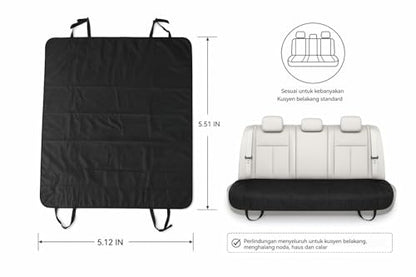 Dog Car Seat Cover for Pets - 100% Waterproof 600D Oxford Heavy Duty Hammock Style Scratch Proof Non Slip Back Seat Protector with Side Flaps, Fits Cars Trucks SUVs, Black