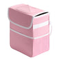 Healsmart 2 Gallon Car Trash Can Lid and Storage Pockets, Leak-Proof Collapsible and Portable Organizer, Multipurpose Garbage Bin with Adjustable Straps, Pink