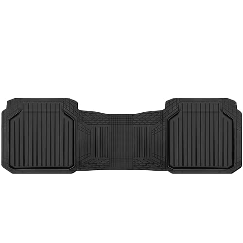 CAR PASS Heavy Duty Rubber Rear Car Mat, Deep Dish Car Floor Mats All Weather, Universal Trim to Fit for SUV Trucks Sedans, Odorless Waterproof Anti-Slip, Easy to Clean Car Mats (Black Rear) - color: rear black